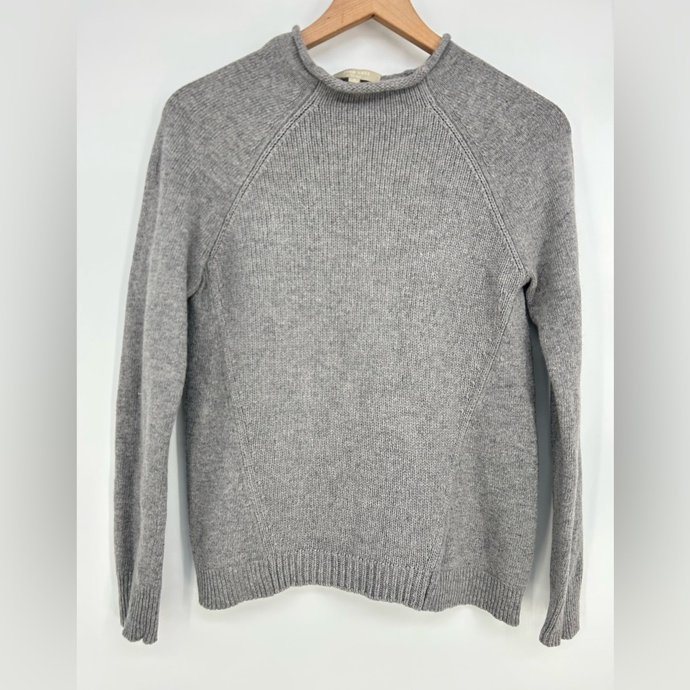 Joan Vass Gray Crewneck Raglan Sweater